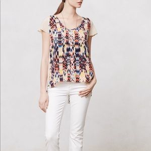 ANTHROPOLOGIE MAEVE Silk Grafica Top